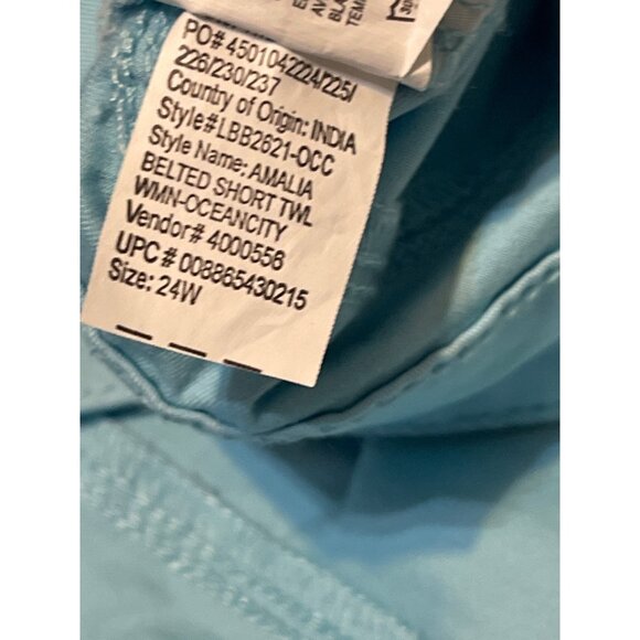 Bandolino Amalia Short Stretch Aqua Blue Womens Size 24  With Woven - Picture 15 of 16
